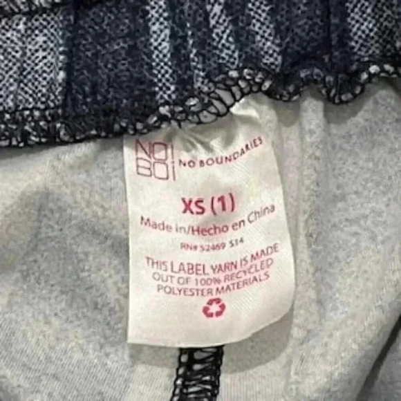 No Boundries Blue Striped Knit Shortalls Overalls Girls Size XS (1) - Picture 5 of 10